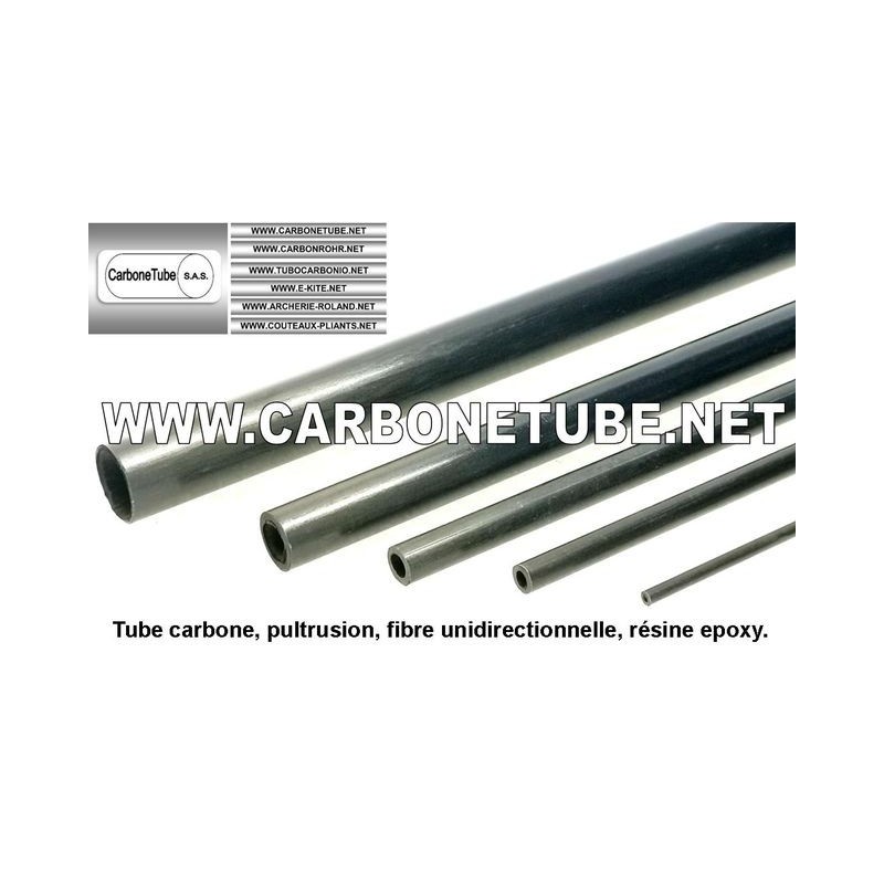TUBE CARBONE 4x2x1000mm peint noir uni mat